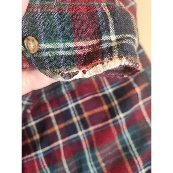 VTG Pendleton Board Shirt Mens Large 100% Wool Flannel Red Blue Green Plaid - Picture 7 of 8